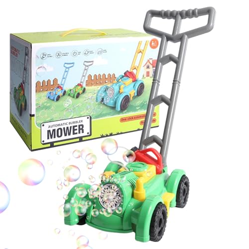 Bubble Lawn Mower Toy - Push -Along Bubble Blower | Automatische Bubble Machine mit Lichtern & Sounds | Gartenspielzeug im Freien | Bubble -Mäher für die Sommerspielzeit für Kinder von Generisch