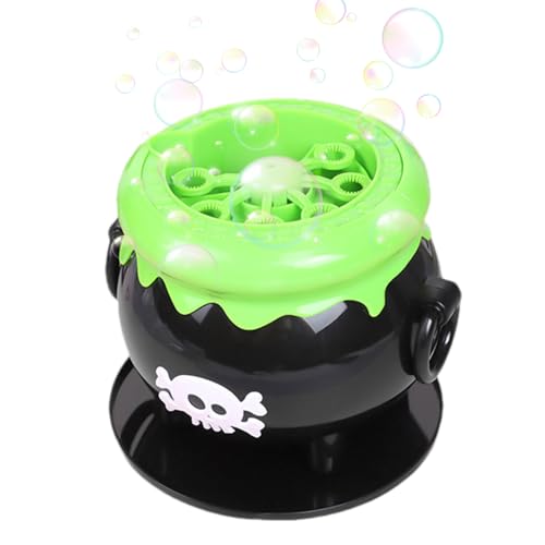 Bubble Machine - Bubble Maker - 16 cm Bubble Blower Machine | Witch Cauldron Style Bubble Toy mit Lichtern und Musik Vollautomatisches PVC -Design sicherer robuster Build perfekt für Partys und Kinder von Generisch