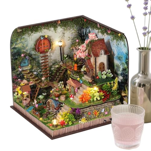 Buch Nook Kit - ABS Holz handgefertigtes Feenhaus, dekorative Miniaturpuppe | Kreatives Elegantes Tabletop - für Heimbuchhandel Schlafzimmer Urlaub, ideal für Teenager und Erwachsene Buch Nook Kit - ABS Holz handgefertigtes Feenhaus, dekorative Miniaturpuppe | Kreatives Elegantes Tabletop - für Heimbuchhandel Schlafzimmer Urlaub, ideal für Teenager und Erwachsene von Generisch
