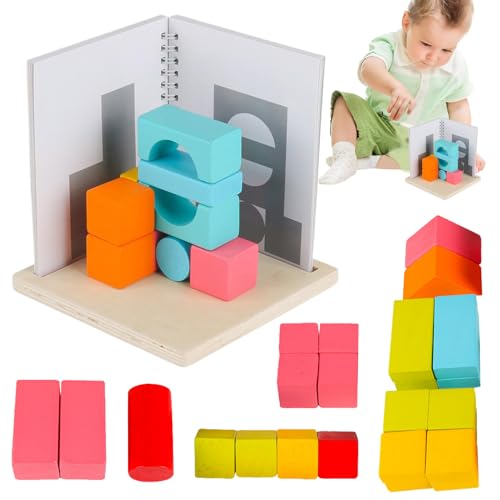Building Block Toy, Bausteine für Kinder,Bunte Holzstapel -Sensorikblöcke - Geometrische Formensteine, logisches logisches Denkspiel für Zuhause, Schule, Kindergarten Building Block Toy, Bausteine für Kinder,Bunte Holzstapel -Sensorikblöcke - Geometrische Formensteine, logisches logisches Denkspiel für Zuhause, Schule, Kindergarten von Generisch
