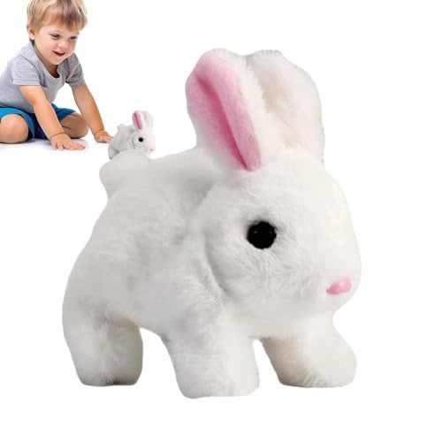 Bunby - Mein Realistisches Hasenspielzeug, Simulierte Kaninchenpuppe Electronic Toy Bunny - Springen, Zuckende Nase, Wackelige Ohren, Interaktive Plüschfiguren Für Kinder von Generisch
