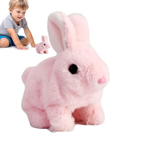Bunby - Mein Realistisches Hasenspielzeug, Simulierte Kaninchenpuppe Electronic Toy Bunny - Springen, Zuckende Nase, Wackelige Ohren, Interaktive Plüschfiguren Für Kinder von Generisch