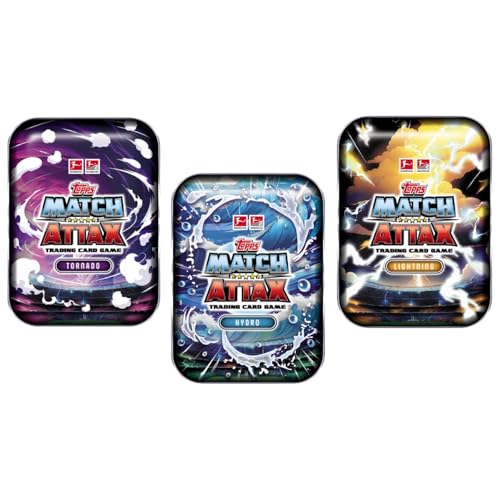 Bundesliga Sammelkarten 2025/26 | 1x Mini Tin Set (Hydro, Lightning & Tornado) | Sammeldosen mit je 39 Karten inkl. 3 Limited Editions pro Tin | Fußball Trading Cards von Generisch
