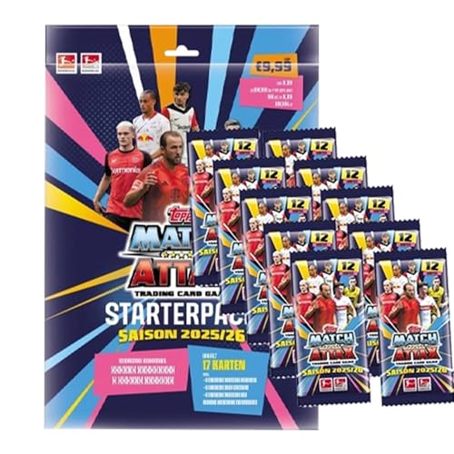 Bundesliga Sammelkarten 2025/26 | 1x Starterpack + 10 Booster | Großes Sammelset mit über 140 Karten inkl. Limited Editions | Fußball Trading Cards Kollektion Bundesliga Sammelkarten 2025/26 | 1x Starterpack + 10 Booster | Großes Sammelset mit über 140 Karten inkl. Limited Editions | Fußball Trading Cards Kollektion von Generisch
