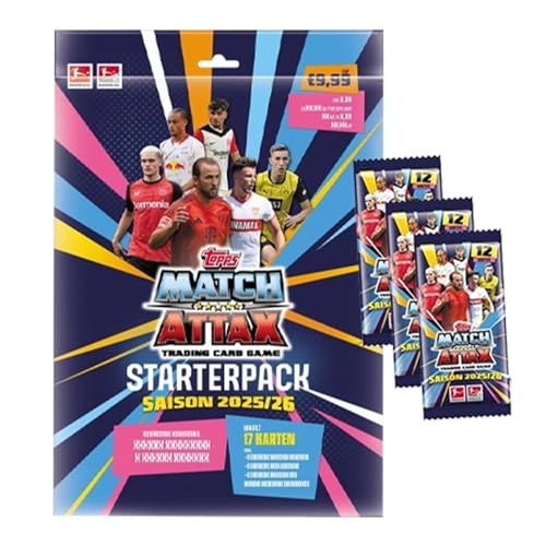 Bundesliga Sammelkarten 2025/26 | 1x Starterpack + 3 Booster | Sammelset mit über 60 Karten inkl. Limited Editions | Trading Cards Fußball Kollektion Bundesliga Sammelkarten 2025/26 | 1x Starterpack + 3 Booster | Sammelset mit über 60 Karten inkl. Limited Editions | Trading Cards Fußball Kollektion von Generisch