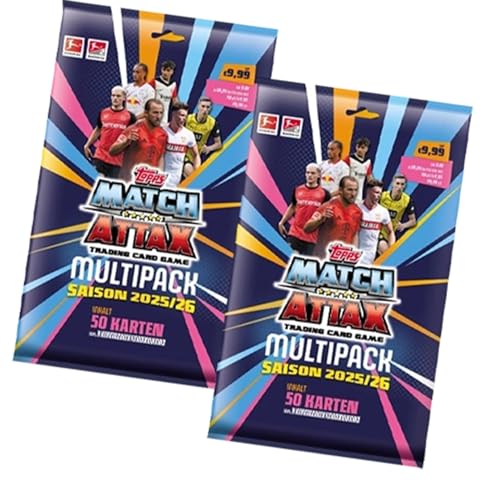 Bundesliga Sammelkarten 2025/26 | 2X Multipacks | Doppelpack mit je 51 Karten inkl. Limited Editions | Fußball Trading Cards Sammel-Bundle Bundesliga Sammelkarten 2025/26 | 2X Multipacks | Doppelpack mit je 51 Karten inkl. Limited Editions | Fußball Trading Cards Sammel-Bundle von Generisch