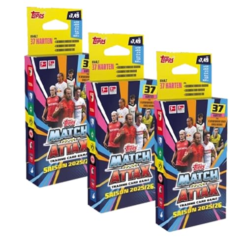 Bundesliga Sammelkarten 2025/26 | 3X Eco Packs | Triple-Bundle mit je 39 Karten inkl. Limited Editions | Fußball Trading Cards Sammelset Bundesliga Sammelkarten 2025/26 | 3X Eco Packs | Triple-Bundle mit je 39 Karten inkl. Limited Editions | Fußball Trading Cards Sammelset von Generisch