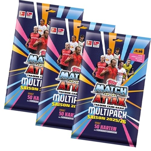 Bundesliga Sammelkarten 2025/26 | 3X Multipacks | Triple-Bundle mit je 51 Karten inkl. Limited Editions | Fußball Trading Cards Sammelset Bundesliga Sammelkarten 2025/26 | 3X Multipacks | Triple-Bundle mit je 51 Karten inkl. Limited Editions | Fußball Trading Cards Sammelset von Generisch