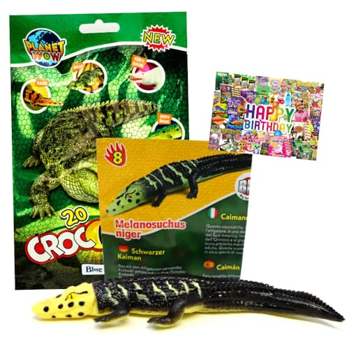 Bundle mit Blue Ocean Crocodiles Sammelfiguren 2025 - Planet Wow Krokodil- Figur 8. Schwarzer Kaiman - Exklusive Geburtstagskarte Bundle mit Blue Ocean Crocodiles Sammelfiguren 2025 - Planet Wow Krokodil- Figur 8. Schwarzer Kaiman - Exklusive Geburtstagskarte von Generisch