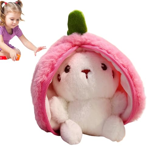 Bunny Stuffed Puppe, Plüsch Bunny Toy,Weiche Reversible gefüllte Kaninchenmodell - Entzückendes Plüsch -Hasenspielzeug für Mädchen, Kinder, Teenager, Erwachsene von Generisch