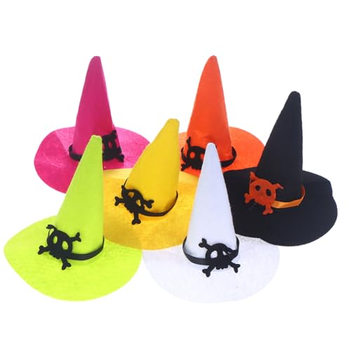 Bunte Halloween Mini Filz Hexe Hüte (Set von 3) -Puppenhaus Ornamente & Kinder Spielzeug Spiel Zubehör von Generisch