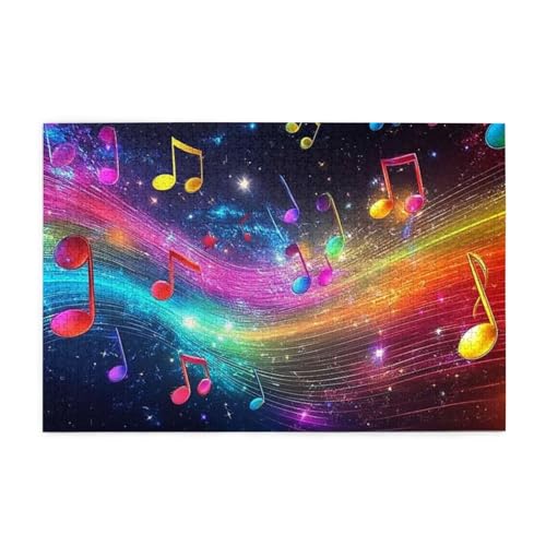 Bunte Wellen von Musik, 1000-teiliges Puzzle für Erwachsene, Holzpuzzles für Erwachsene, Geschenke, Heimdekoration von Generisch