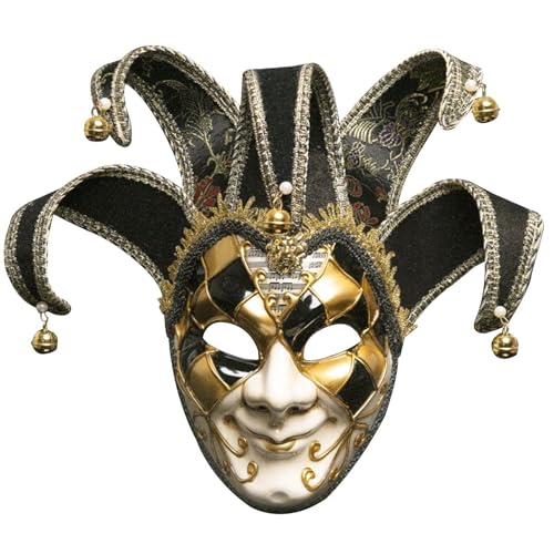 Buntes Madi Gras Kostüm Narr, venezianische Vollgesichtsparty-Maske für Maskerade, Party, für Damen, Karnevals-Zubehör von Generisch