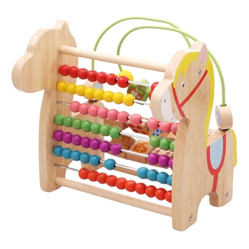 Buntes Perlenlabyrinth-Spielzeug,Perlenlabyrinth Spielzeug für Kinder | Holz-Labyrinth Kinder Lernspielzeug,Frühe Zählung Lernspielzeug Mon Hochstuhl von Generisch