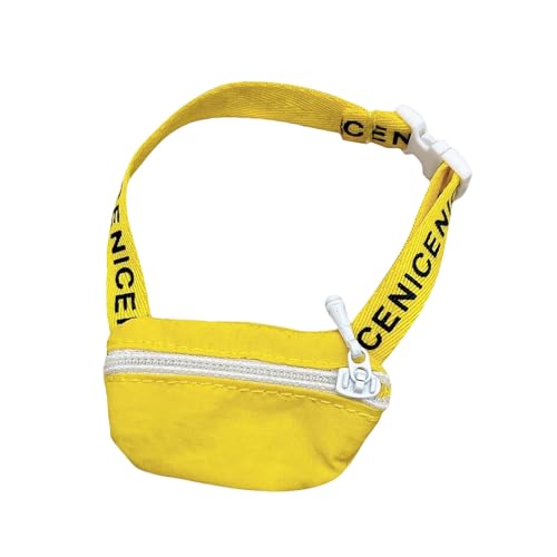Buntes Puppenrucksack-Zubehör, interessante kleine Stofftasche, geeignet für 17 cm (10–20 cm) Puppen, Anime-Plüschtiere und süße Accessoires, süße Puppentasche (Gelb) von Generisch