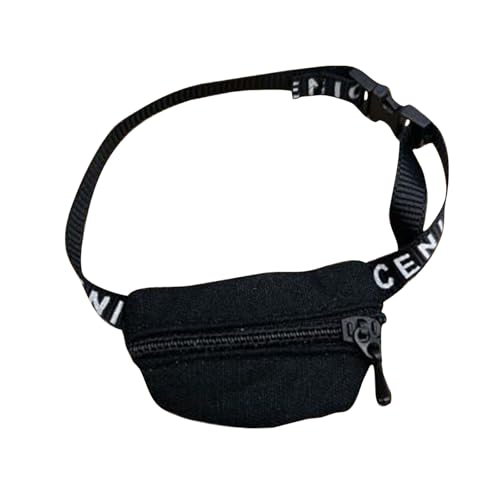 Buntes Puppenrucksack-Zubehör, interessante kleine Stofftasche, geeignet für 17 cm (10–20 cm) Puppen, Anime-Plüschtiere und süße Accessoires, süße Puppentasche (Schwarz) von Generisch