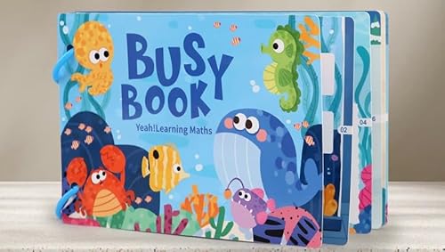 Busy Book Math, Lernbuch Kinder englisch, Tiere, rechnen Geschenk 3,4,5,6,7 von Generisch