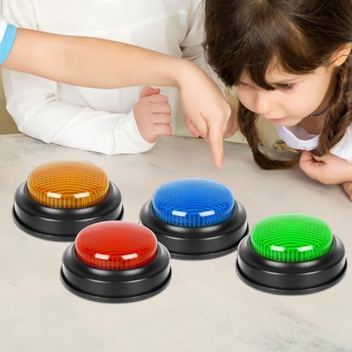 Buzzer Mit Sound, Spiel Antwort Summer, 4 Teiliger Wettbewerbs Requisiten Schnellantwortknopf, Game Show Buzzer Zubehör, Für Diskussionen Abstimmungen Raten Im Klassenzimmer von Generisch