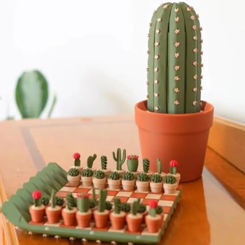 Cactichess - Fortschrittliches Aufrollbares Kaktus-Schachspiel, 3D-Gedrucktes 32-Teiliges Kaktus-Schachbrett-Set, Schachspiele Mit Saftigem Kaktus-Thema Als Geschenk, Geeignet for Pflanzenliebhaber(1 Cactichess - Fortschrittliches Aufrollbares Kaktus-Schachspiel, 3D-Gedrucktes 32-Teiliges Kaktus-Schachbrett-Set, Schachspiele Mit Saftigem Kaktus-Thema Als Geschenk, Geeignet for Pflanzenliebhaber(1 von Generisch