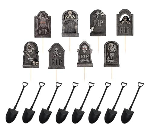 Cake Topper Halloween, Pack of 32 Halloween Cake Decoration, Tombstone Cupcake Toppers, Halloween Cake Decoration, Tombstones, Horror Decoration,for Halloween Party Cake Topper Halloween, Pack of 32 Halloween Cake Decoration, Tombstone Cupcake Toppers, Halloween Cake Decoration, Tombstones, Horror Decoration,for Halloween Party von Generisch