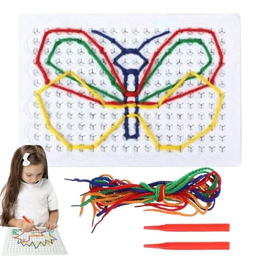 Calm Down Fidget Toy, Thread Board für Kinder,Buntes Fädelspielzeug | Lernspielzeug, Schnürspielzeug für Geburtstage, er, Kinder, Mädchen, Zuhause, Schule, Kindergarten von Generisch
