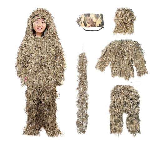 Camouflage-Set für Kinder, 3D-Blatt, unsichtbarer Umhang und Outdoor-Kostüm für Natur, Wüstenfarbe, Jugendliche 155 - 165 cm von Generisch