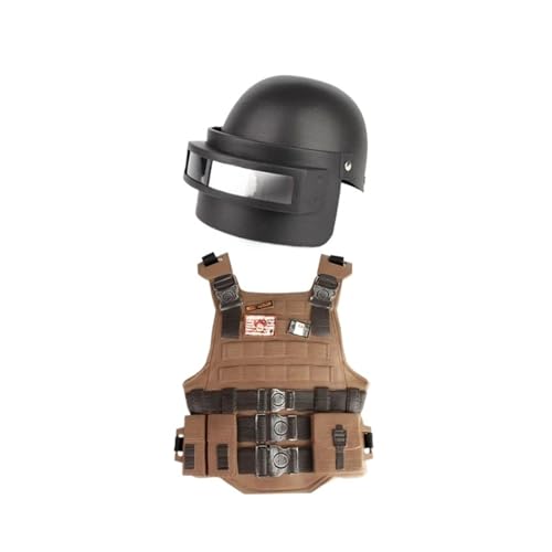 Camouflage-Set für Kinder, 3D-Blatt, unsichtbarer Umhang und Outdoor-Kostüm für Naturspiele (Helmpanzer-Spielzeug, Kinder, 90 - 110 cm) von Generisch