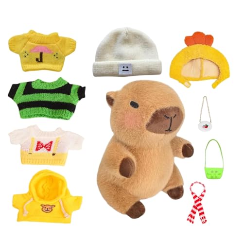 Capibara-Spielzeug-Kleidung – Plüschtier mit Kleidung | Verkleiden Sie die gefüllten Capybara-Plüschtiere | Verkleiden Sie die gefüllten Capybara-Plüschtiere | Niedliches Plüschtier Capibara mit 10 von Generisch