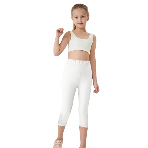 Caprihose für Mädchen, Sommer, hohl, einfarbig, dehnbar, hohe Taille, Spitze, bauchfrei, Fußball-Leggings, Yogahose, athletischer Tanz, Yoga, Gymnastik, Sportbekleidung Caprihose für Mädchen, Sommer, hohl, einfarbig, dehnbar, hohe Taille, Spitze, bauchfrei, Fußball-Leggings, Yogahose, athletischer Tanz, Yoga, Gymnastik, Sportbekleidung von Generisch