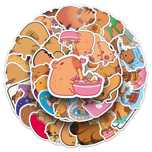 Capybara-Aufkleber Für Flaschen – Wasserfester Laptop-Tier-Aufkleber | Scrapbook Capybaras Aufkleber | Tier-Capybara-Aufkleberpaket, Capybara-Aufkleber Für Laptop Für Mädchen, Kinder, Erwachsene, 4–5 von Generisch