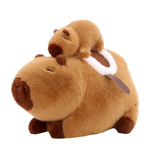 Capybara Plüschspielzeug, Capybara Stoffed Animal | Süße kuschelige Capybara Stoffed Figur mit Baby | Sensorisches weiches Spielzeug, hugbierbar beruhigend nach Hause stickig, tierisches Schlaftkissen von Generisch