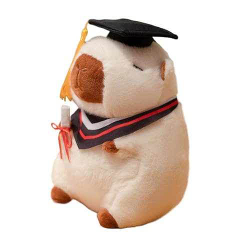 Capybara Plüschspielzeug, Gefüllter Capybara -Spielzeug | Schwarze Abschlusskappe Capybara Puppe - Weiches Kuscheliges Kissen Für Wohnzimmer, Esszimmer, Schlafzimmer von Generisch