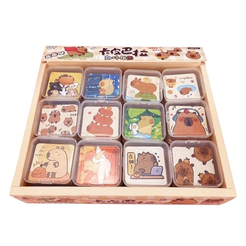 Capybara Puzzle Kids, Capybara Puzzle - 36x Bunte Handwerks -Box für Wohnkultur - Tragbares hübsches Gehirn herausfordernder für Erwachsene und Familien von Generisch