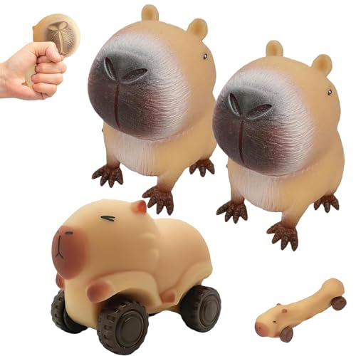 Capybara Squeeze Toys, 3 Stück Capybara Anti Stress Squeeze Spielzeug, Kapybara quetschspielzeug Stress Squeeze Spielzeug für Erwachsene und Kinder Capybara Squeeze Toys, 3 Stück Capybara Anti Stress Squeeze Spielzeug, Kapybara quetschspielzeug Stress Squeeze Spielzeug für Erwachsene und Kinder von Generisch