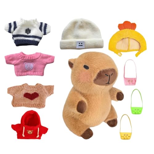 Capybara Stofftier - Weiches Capybara Plüschtier, süßes Stofftier | 9,06 Zoll Capybara mit Pullover, Sammler-Capybara-Puppe, Stofftier für Kinder, Capybara-Spielzeug zum Sammeln Capybara Stofftier - Weiches Capybara Plüschtier, süßes Stofftier | 9,06 Zoll Capybara mit Pullover, Sammler-Capybara-Puppe, Stofftier für Kinder, Capybara-Spielzeug zum Sammeln von Generisch