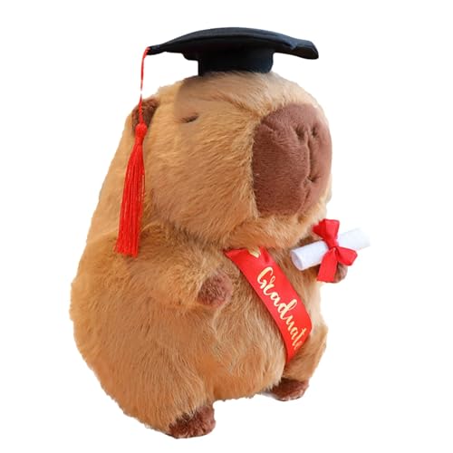 Capybara Stuffed Toys - 9,84 in Capybara Soft Pillow Puppe mit Abschlusshut - der Puppenparty -Gefälligkeiten, Glückwunsch Abschluss für Erwachsene und Kinder High School Absolventen Capybara Stuffed Toys - 9,84 in Capybara Soft Pillow Puppe mit Abschlusshut - der Puppenparty -Gefälligkeiten, Glückwunsch Abschluss für Erwachsene und Kinder High School Absolventen von Generisch