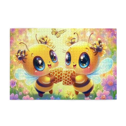 Cartoon-Bienen mit Blumen und Waben, 1000 Teile Puzzles für Erwachsene, Holzpuzzles für Erwachsene, Geschenke, Heimdekoration Cartoon-Bienen mit Blumen und Waben, 1000 Teile Puzzles für Erwachsene, Holzpuzzles für Erwachsene, Geschenke, Heimdekoration von Generisch
