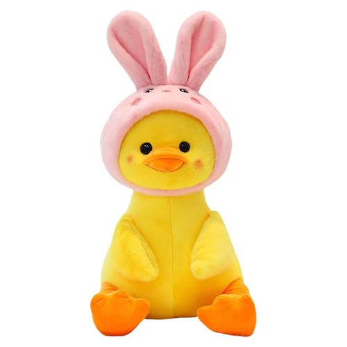 Cartoon Gelbes Stofftier mit Hut Gelbe Puppe Süße Puppe Dekokissen Kissen Schmuck Puppe Geburtstag Stofftier Kuscheltier Lernspielzeug Plüschtier (C, 25cm) von Generisch