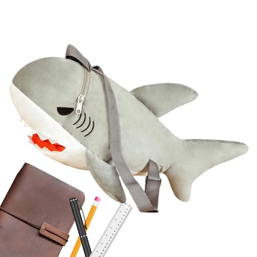 Cartoon-Hai-Plüschtasche – niedlicher, einzigartiger Hai-Plüsch-Rucksack, weiche Tier-Heimdekoration, Kinder-Schultasche für und Mädchen, weiche Schüler, ästhetische Büchertasche für Kinder und Cartoon-Hai-Plüschtasche – niedlicher, einzigartiger Hai-Plüsch-Rucksack, weiche Tier-Heimdekoration, Kinder-Schultasche für und Mädchen, weiche Schüler, ästhetische Büchertasche für Kinder und von Generisch