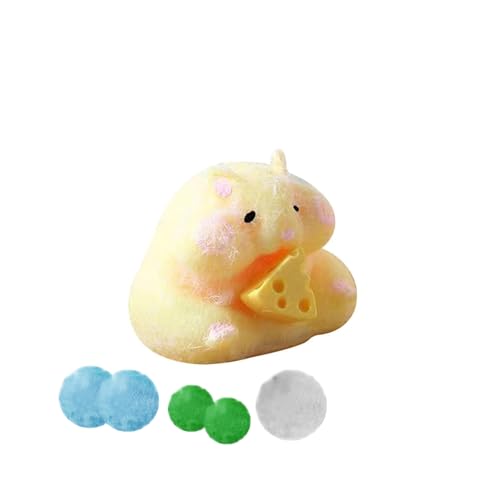 Cartoon Hamster Toy, Cartoon Hamster Squeeze Toy, Silikon Anti Stress Spielzeug, Squishy Fidget Spielzeug, Sensory Toys, Geschenke für Kinder ab 6 Jahren (Yellow) von Generisch