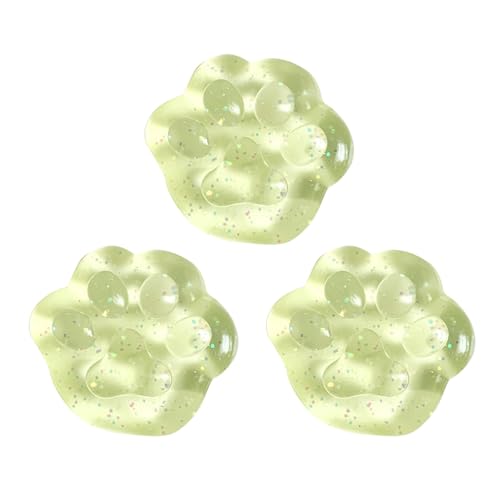 Cat Paw Squishy, Squeeze Toy Washable Squishy Cat Paws, Squishy Squeeze Toy, Cat Paws Stress Relief Fidget Toy, Katzenpfoten Form Stress Relief Toy for Children and Adults (Yellow-3PC) von Generisch