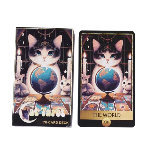 Cat Pocket Tarot Cards Deck, 78pcs Portable Coated Paper Mini Tarot Set, Clear Printed Designs for Fate Divination and Spiritual Guidance, Compact Travel-Friendly Game for Daily Readings von Generisch
