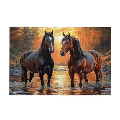 Charmantes Pferd und Wald Landschaft 1000 Teile Puzzle für Erwachsene Holzpuzzles für Erwachsene Geschenke Heimdekoration Charmantes Pferd und Wald Landschaft 1000 Teile Puzzle für Erwachsene Holzpuzzles für Erwachsene Geschenke Heimdekoration von Generisch
