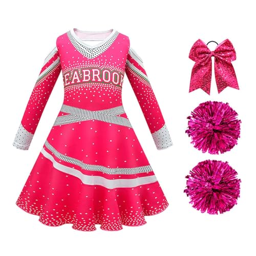 Cheerleader-Kostüm für Mädchen, Kinderkleid, Outfits mit Pompons, für 6–12 Jahre Cheerleader-Kostüm für Mädchen, Kinderkleid, Outfits mit Pompons, für 6–12 Jahre von Generisch
