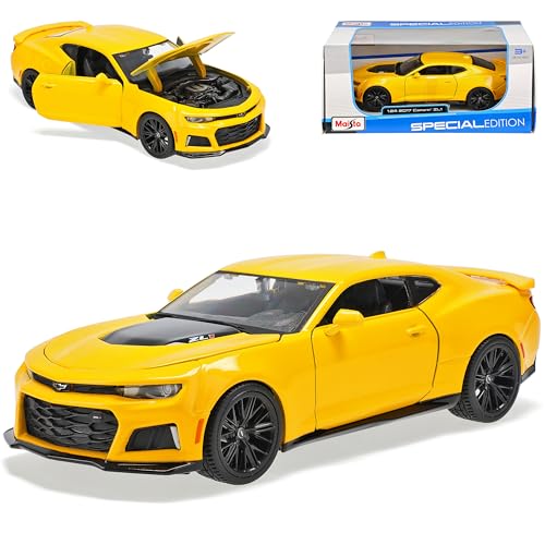 Chevrolet Camaro Coupe ZL1 Gelb mit Schwarz 6. Generation Ab 2015 Version Ab 2017 1/24 Modell Auto von Generisch