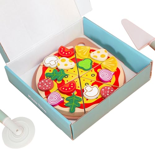 Children Pizza Set, Wooden Pizza Toy, 7.48 Inches Pretend Recreation Kitchen Set, Reusable Multicolor Kids Food Game Package, Compact Educational Plaything for Home Children Pizza Set, Wooden Pizza Toy, 7.48 Inches Pretend Recreation Kitchen Set, Reusable Multicolor Kids Food Game Package, Compact Educational Plaything for Home von Generisch