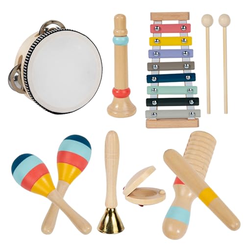 Childrens Music Instruments - hölzerne Musikspielzeugset, Rhythmusspielspielzeug | Frühes Lernwerkzeug für Kleinkinder mit Handpercussionsspielzeug, Naturholzspielen Vorschuljungen Mädchen, Childrens Music Instruments - hölzerne Musikspielzeugset, Rhythmusspielspielzeug | Frühes Lernwerkzeug für Kleinkinder mit Handpercussionsspielzeug, Naturholzspielen Vorschuljungen Mädchen, von Generisch