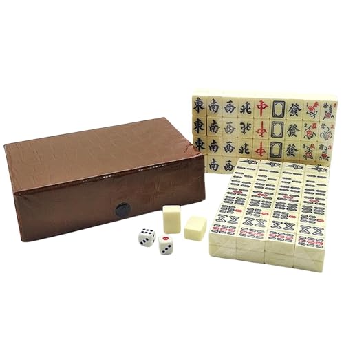 Chinese Mahjong Game Set, Miniature Complete Mah Jong Set with 144 Tiles, Travel Mahjong Kit with 2 Reserve & 2 Dice, Melamine, 650g, Ideal for Adult Parties Games Chinese Mahjong Game Set, Miniature Complete Mah Jong Set with 144 Tiles, Travel Mahjong Kit with 2 Reserve & 2 Dice, Melamine, 650g, Ideal for Adult Parties Games von Generisch