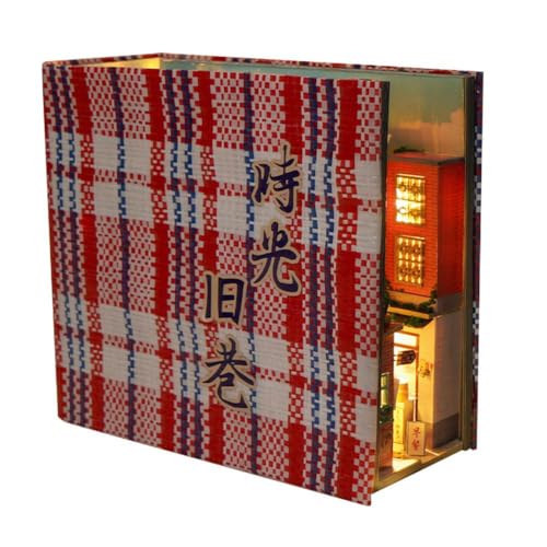 Chinesischer Stil 3D Holz Puzzle Buch Nook Decor Bücherregal Einsatz Dekor Montiert Nook Kit Buch Miniatur Buch von Generisch