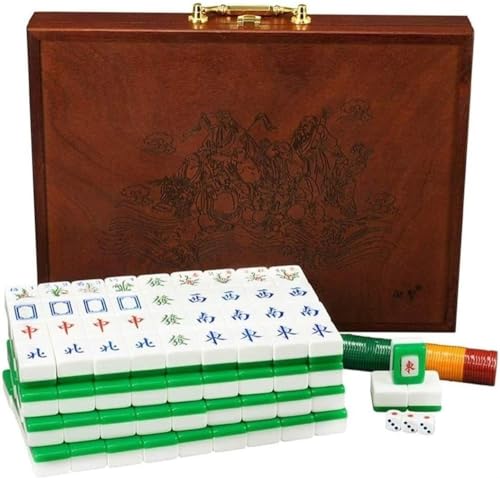 Chinesisches Mahjong-Set, handgefertigte grüne Acryl-Fliesen für Home Entertainment Chinesisches Mahjong-Set, handgefertigte grüne Acryl-Fliesen für Home Entertainment von Generisch